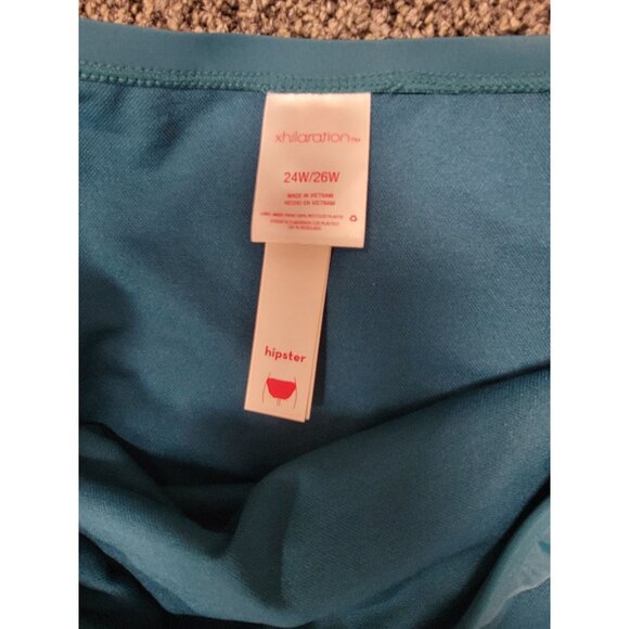 Xhilaration Womens Plus Size 24W/26W Light Blue Ruched Hipster Bikini Bottom Swi - Picture 3 of 4